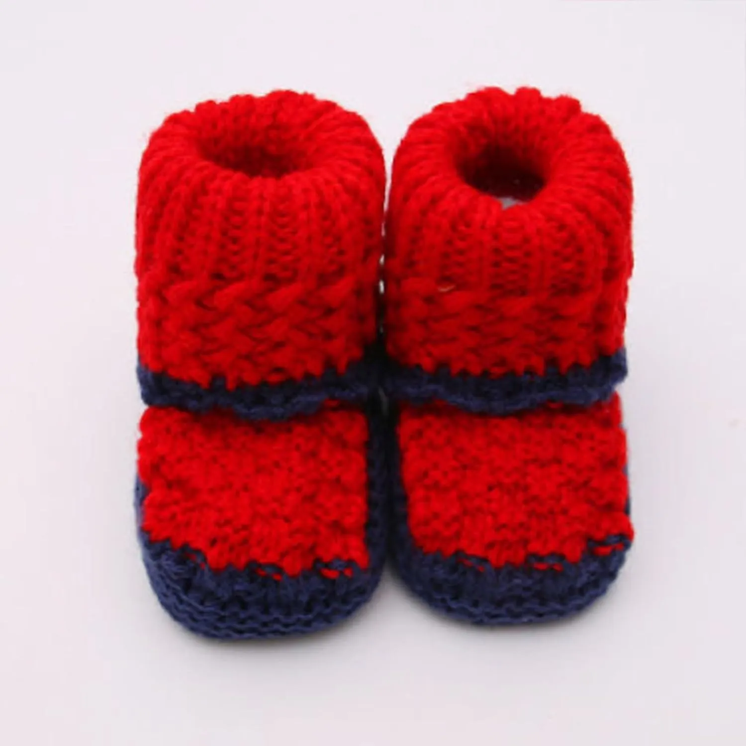 Baby Boys Girls ink Booties Newborn Infant Hand Knitting Crochet Toddler Cozy Shoes Non Slip rib Winter Booties